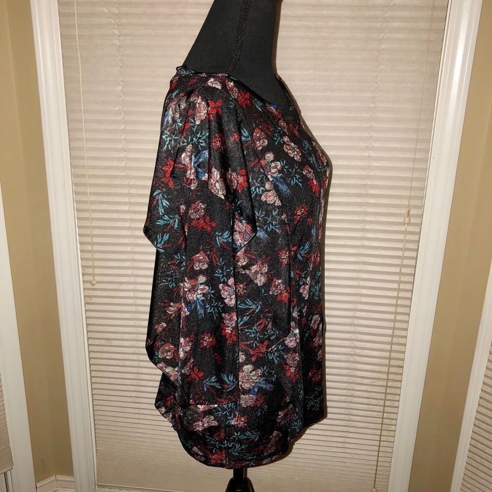 Free People Ruffle Black w/Flower 🌺 Design - Picture 3 of 3